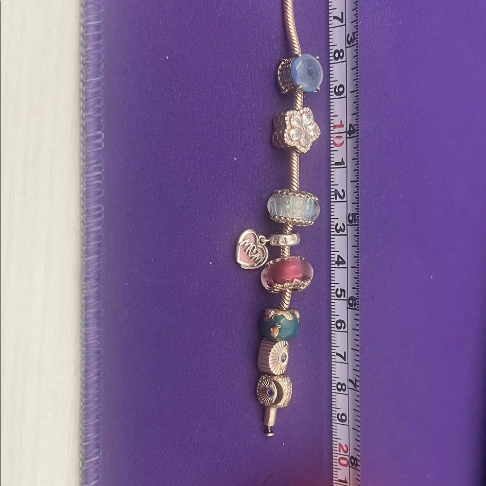 Pandora Gold and Multicolor Charm Bracelet - Picture 12 of 14
